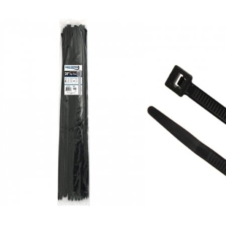 Kable Kontrol Cable Tie, 28 in L, 8.66 in Max Bundle Dia., Black, Nylon 6/6, 175 lb Strength, 100 PK CT276